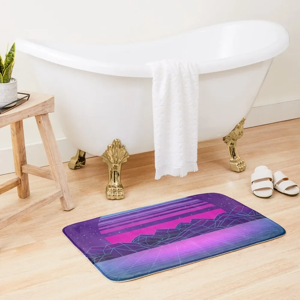Synthwave Vaporwave Aesthetics Bath Mat Home Entrances Entrance Door Bath Rugs For Bathroom Bathroom Accessory Mat