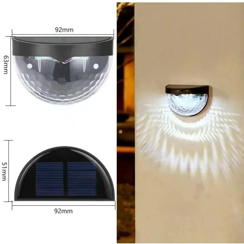 

Solar Light Outdoor Garden Lamp Semicircle Wall Lights Waterproof Fence Wall Wash and Shadow Small Night Lamps Lawn Lighting