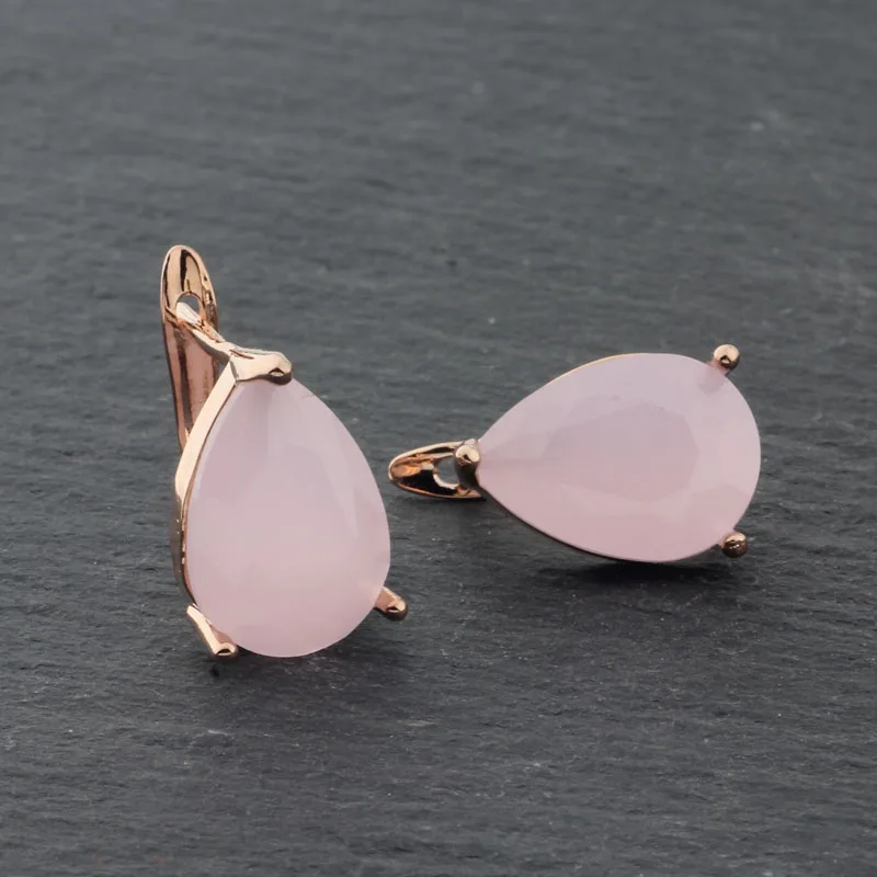 New Trendy  Drop Earrings For Women Fashion Jewelry 2022 Simple Design 585 Rose Gold Color Luxury Modern Women\'s Earrings