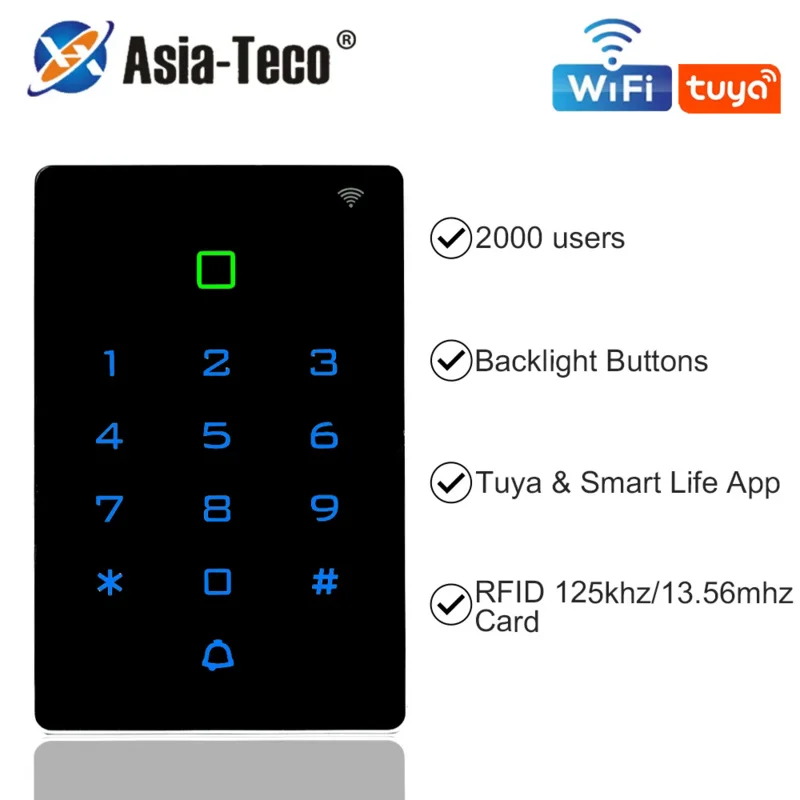 Stand Alone WIFI Tuya App Door Lock Access Control System Standalone Keypad RFID Gate Entry Access Controller T12