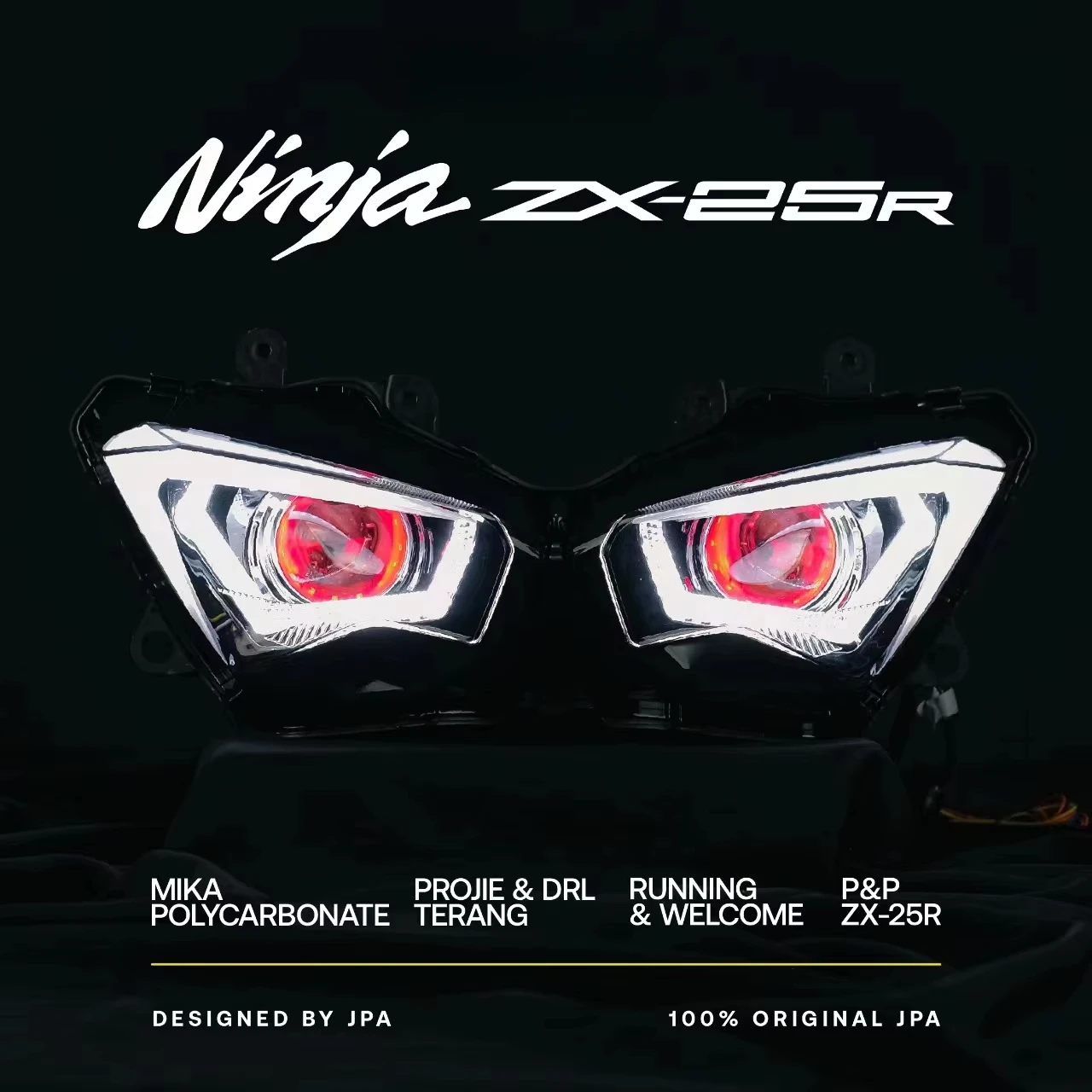 

Kawasaki Ninja ZX-25R ZX-4RR ZX-6R LED Projector Headlight (2021-2024) Upgrade Assembly, Custom High Low Beam Lamp