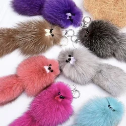 Cute Small Fox Toy Pendant Handmade Lovely Fluffy Key Chain Bag Accessory Car Keychain Keyrings Gift For Women Girl Accessories