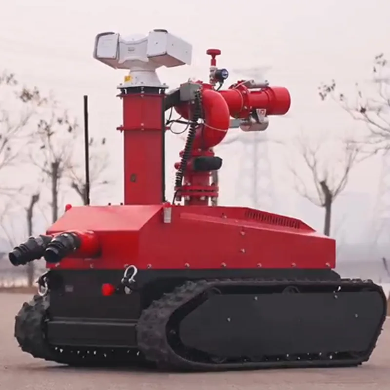 وصل حديثًا لعام 2025 روبوت مكافحة الحرائق عالي الأداء يتم التحكم فيه عن بعد مع مدفع مياه عالي الضغط