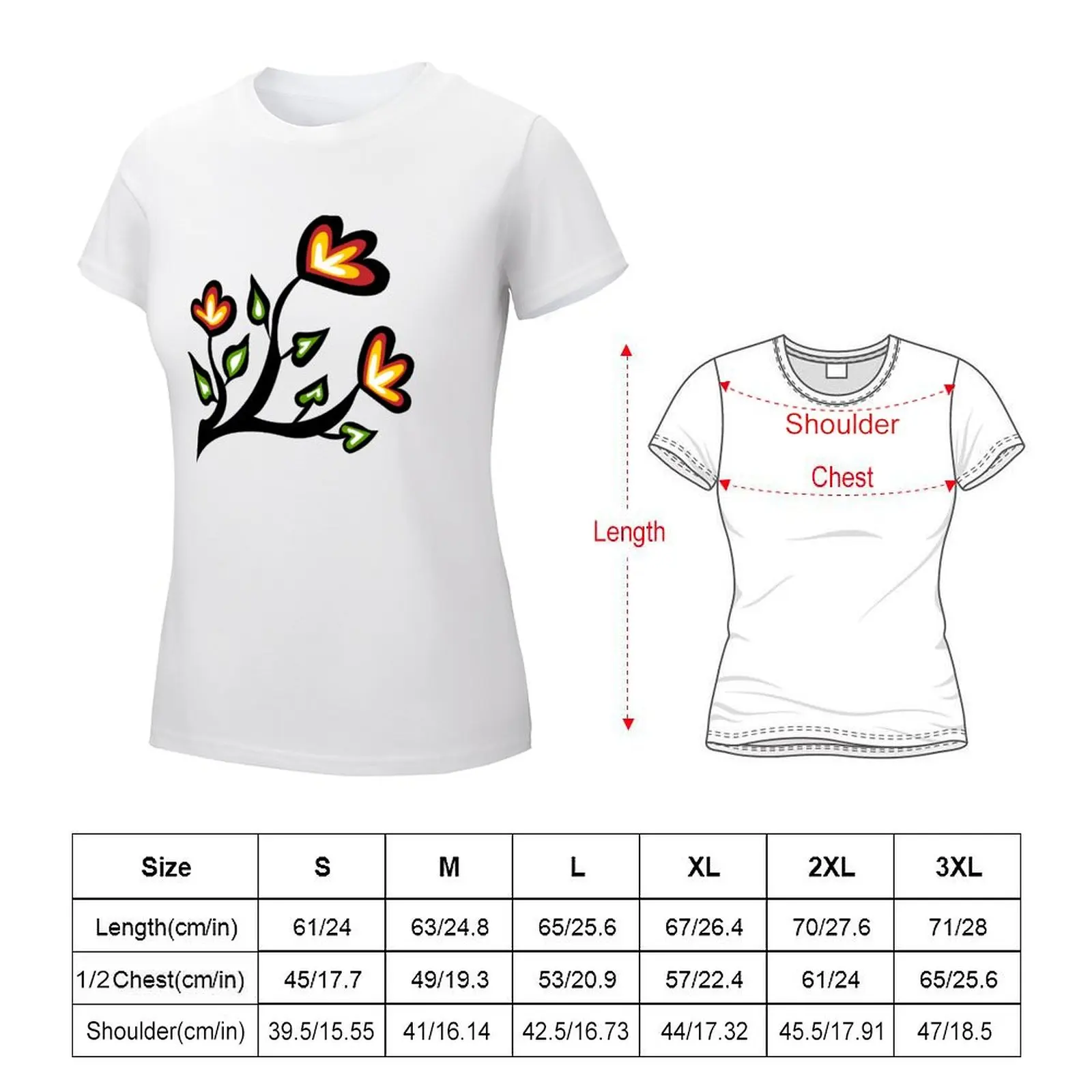 Four Directions Beadwork Flower Indigenous WAWEZHI CANADA T-shirt shirts graphic tees tops plus size tops Womens clothing