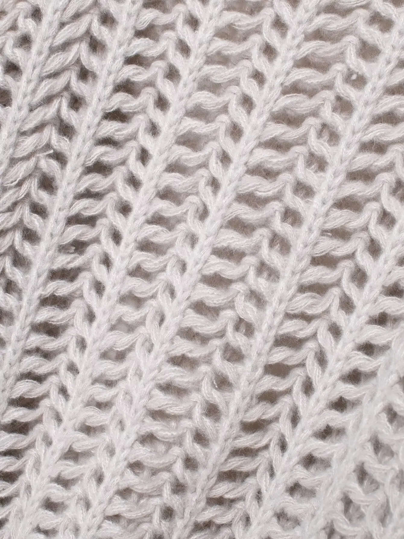 2025 doux gros Crochet évider trou pulls femme col rond manches Raglan nœud fente pull tricots pull ample gris