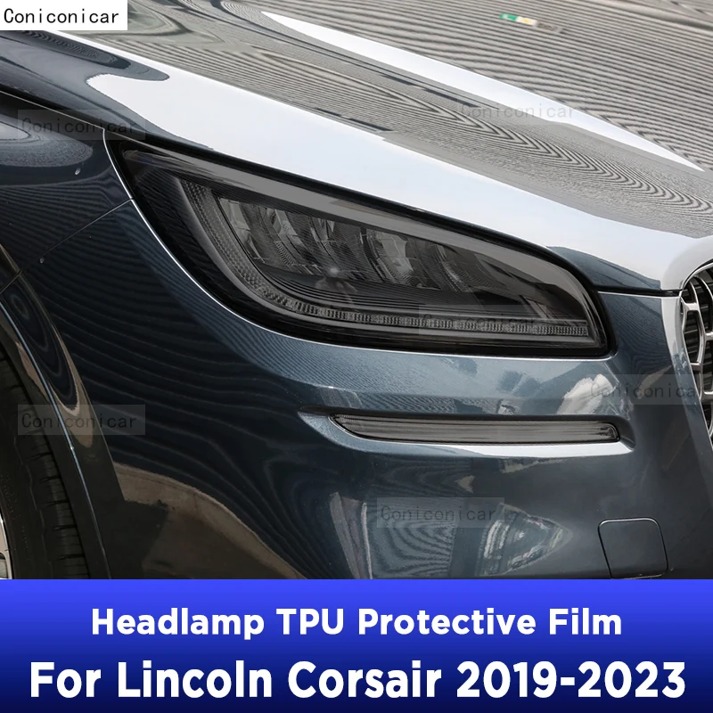 

Car Headlight Protection Smoked Black Tint Anti-Scratch Protective Film TPU Stickers For LINCOLN Corsair 2019-2023 Accessories