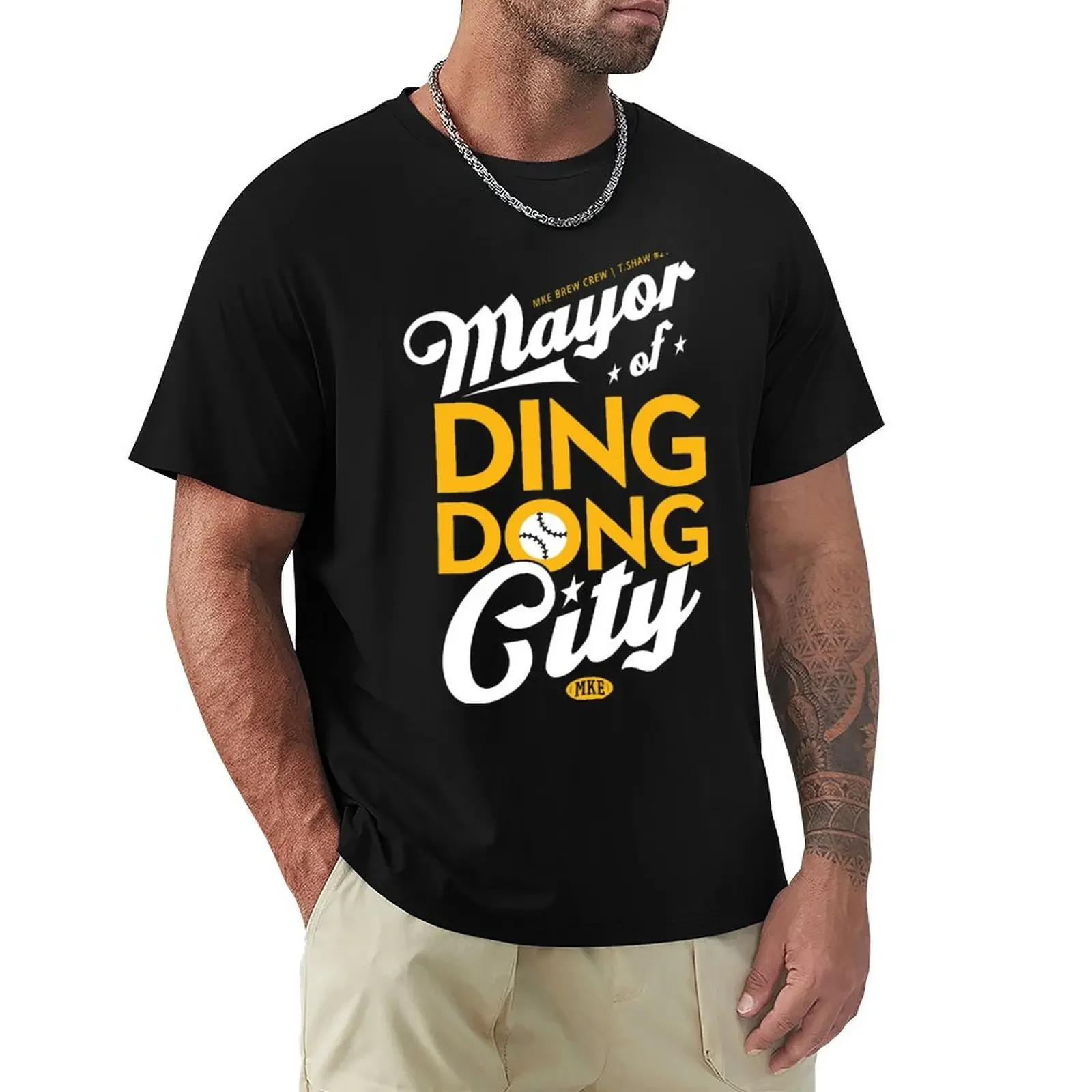 Travis Shaw - Mayor of Ding Dong City T-Shirt plus sizes designer shirts anime figures t shirt men