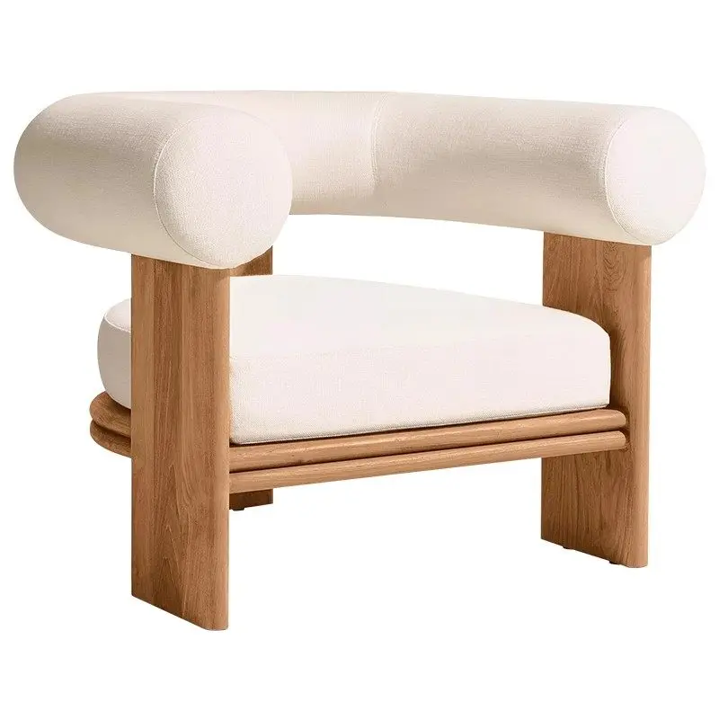 Wabi Sandy Wind Outdoor Teak Sofa Courtyard Outdoor Waterproof Sun Protection Leisure Villa Hotel Terrace Solid Wood Furniture