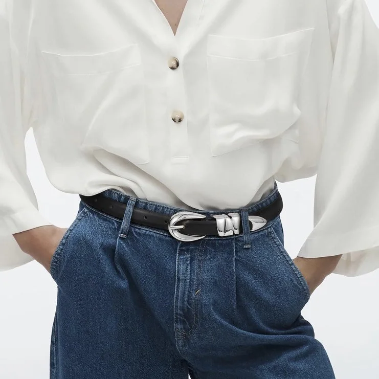 

Simple Alloy Pin Buckle Soft Belt With Skirt Jeans Suitable For Formal Occasions For Women Casual Belts For All Seasons