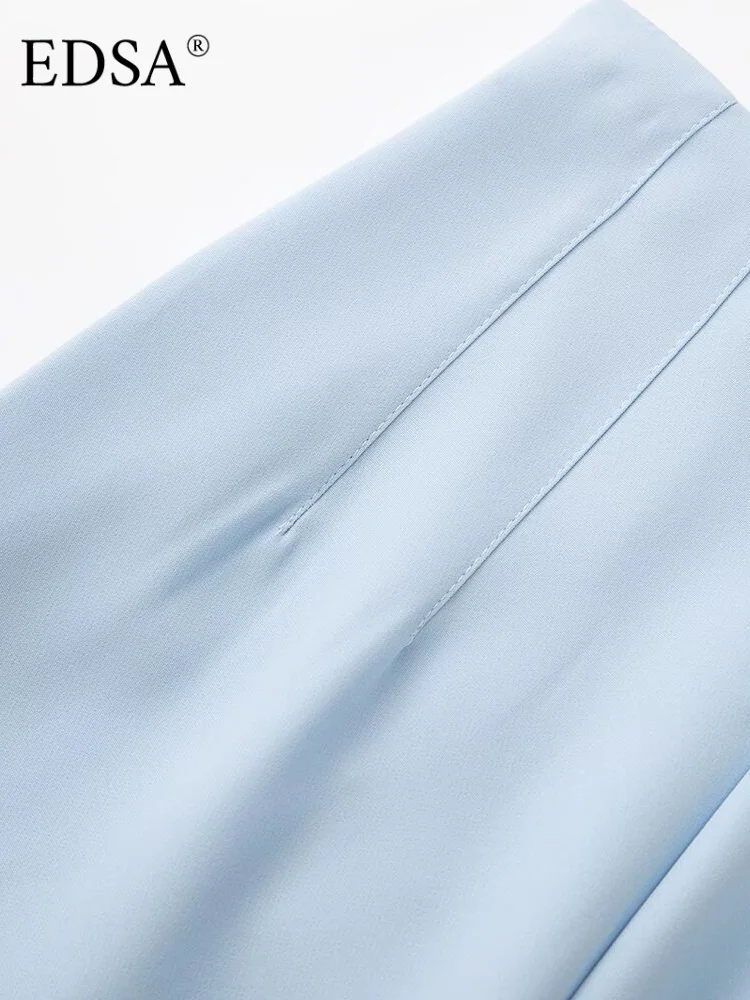 EDSA femmes taille haute pantalon pour bureau dame couleur unie tenues crayon pantalons longs tout-match vêtements d'extérieur