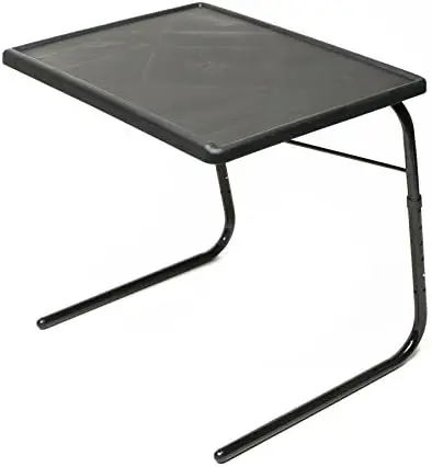 

Adjustable TV Tray Table with Cup Holder, Portable Folding Desk for Eating, Laptop, or Snacks, 3 Angles & 6 Heights