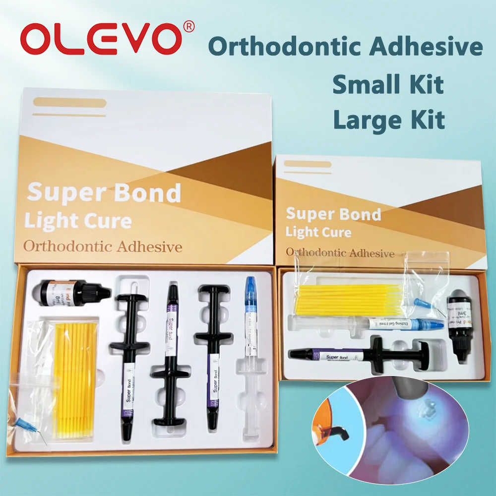 

Комплект клея для ортодонтического кронштейна, светоотверждаемый клей для прямых металлических брекетов для зубов, склеивающая система, стоматологические материалы