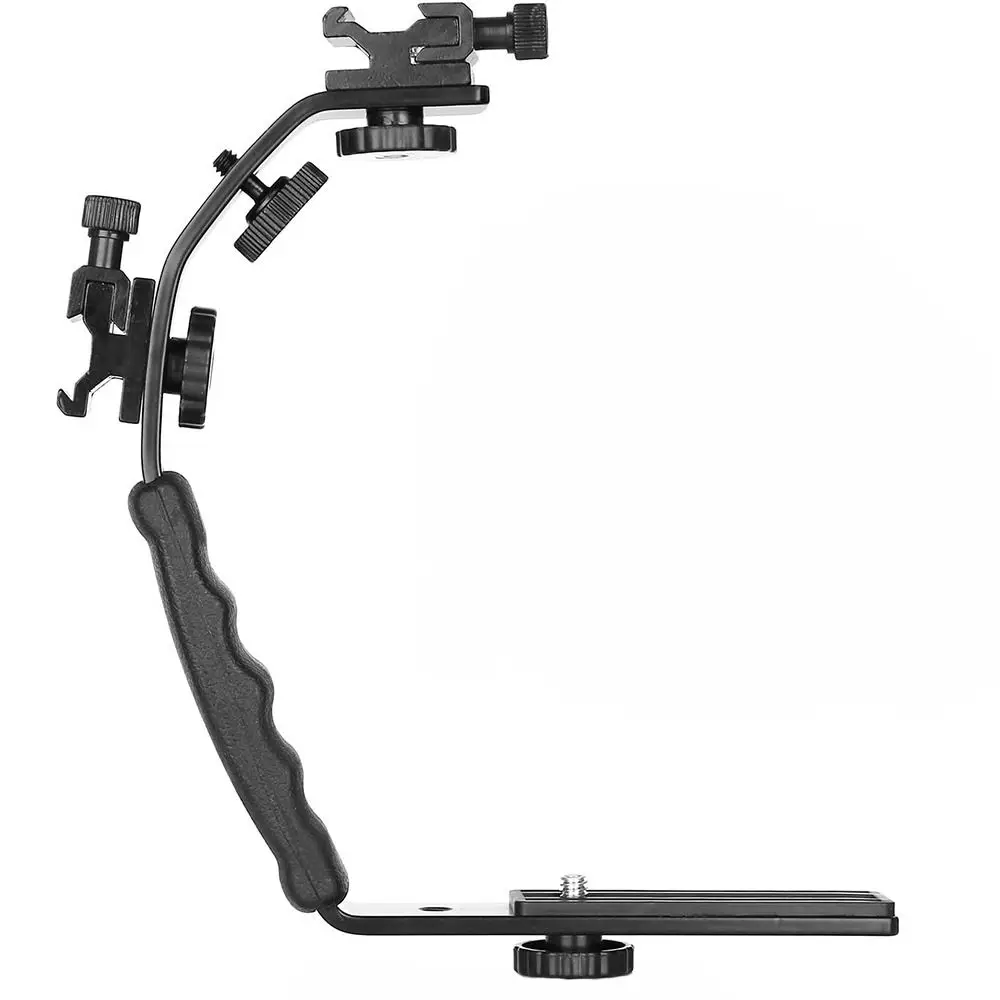 

Aluminum Alloy Camera Flash Bracket Holder L-Shaped standard 1/4 screw holes Flash Light Bracket Durable Tripod Screw
