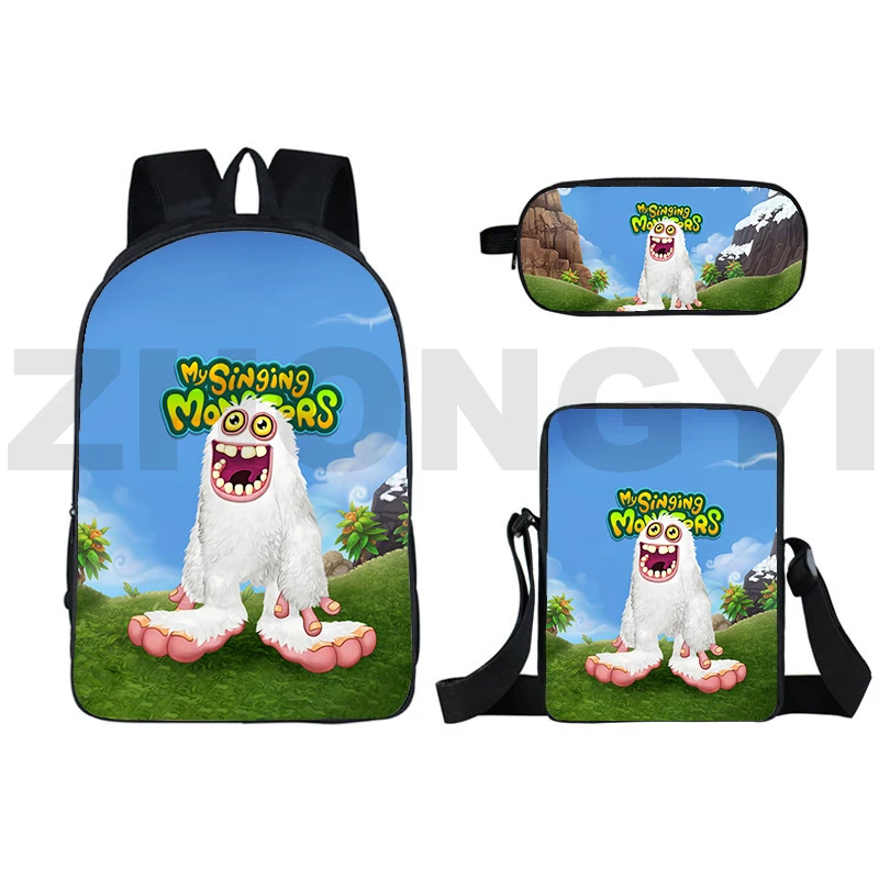 Mochila escolar My Singing Monsters, gran capacidad, cuaderno de trabajo, viaje urbano, Anime 3D, gran oferta