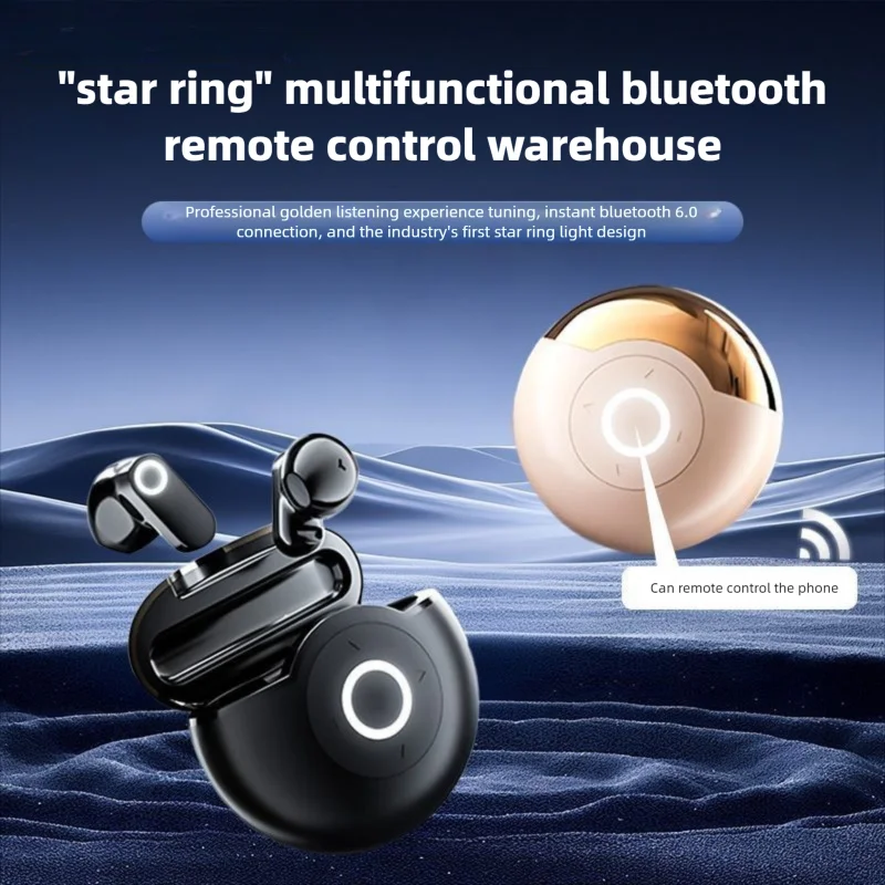 

Multifunction Wireless Bluetooth Earsets With Remote Control Charging Case For Listening Music Browsing Short Video Taking Photo