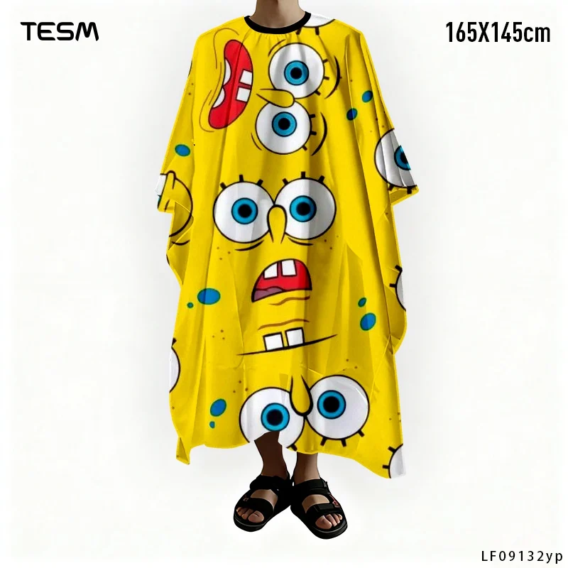 Peleryna fryzjerska z nadrukiem 3D TESM, fartuch do salonu fryzjerskiego, szal do farbowania włosów, prezent na Halloween i Boże Narodzenie