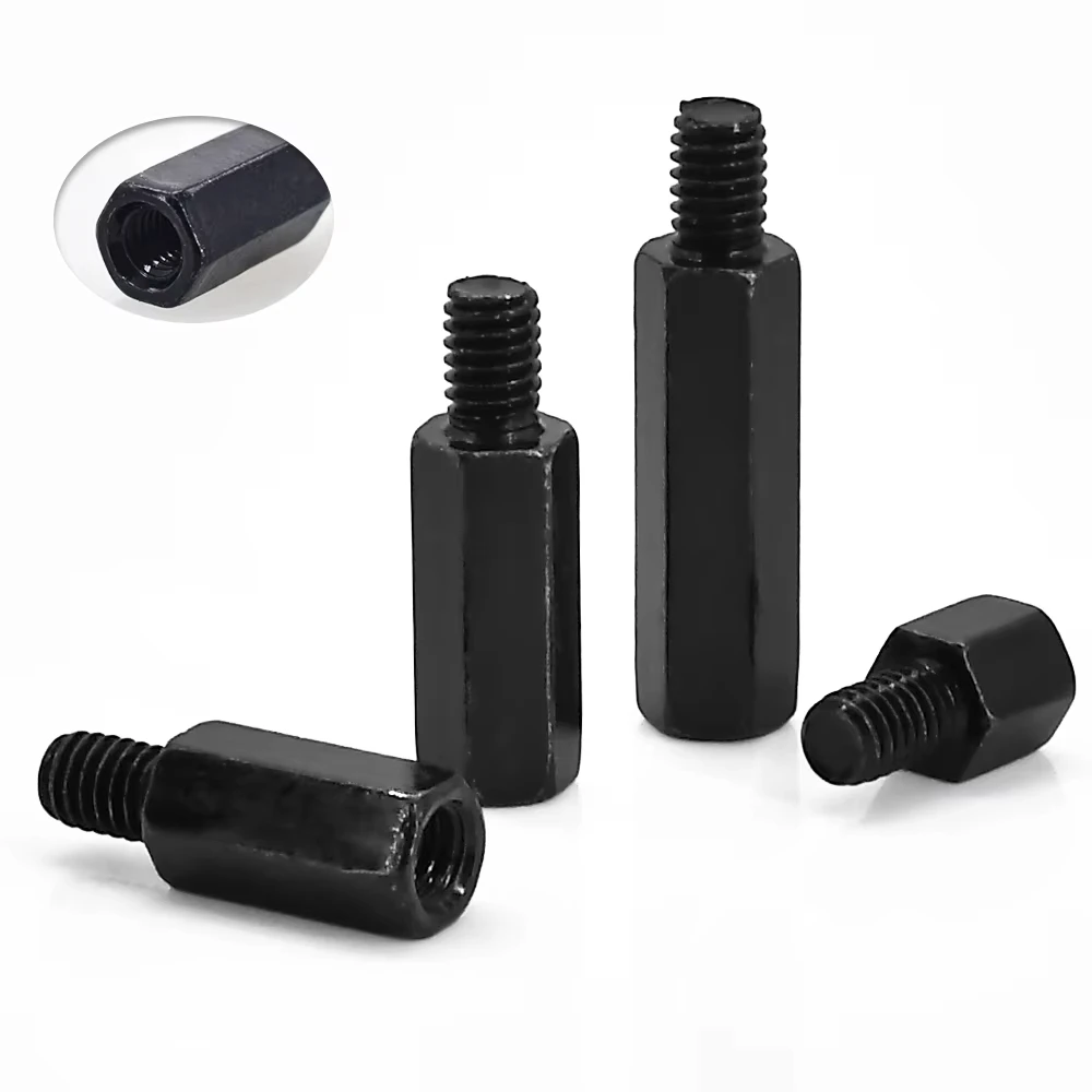 M3 M4 Black Hex Standoff Motherboard PCB Standoff Spacer Pillar Hex Stud Iron Isolation Chassis Connection Support Column Screw
