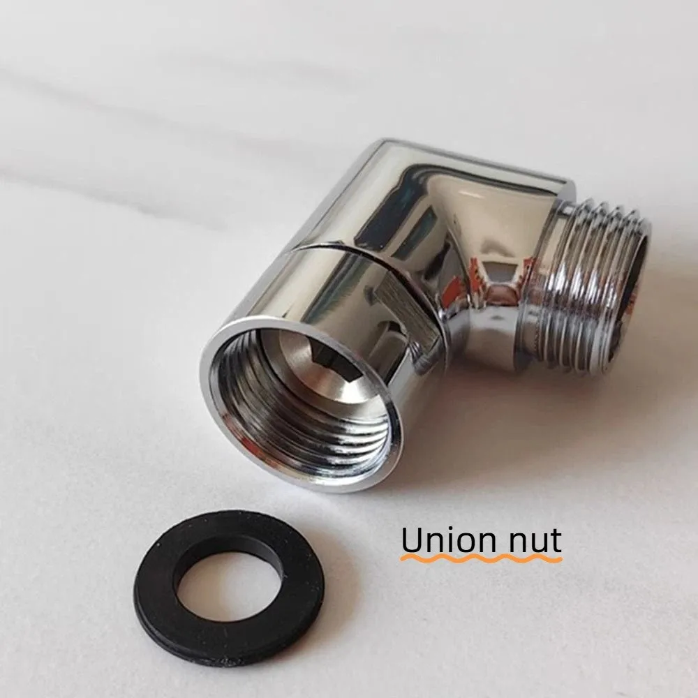 G1/2 Connection Shower Head Elbow Adapter Top Spray Adjustable Angle Angle Elbow Adapter 90° 135° Angle Silver