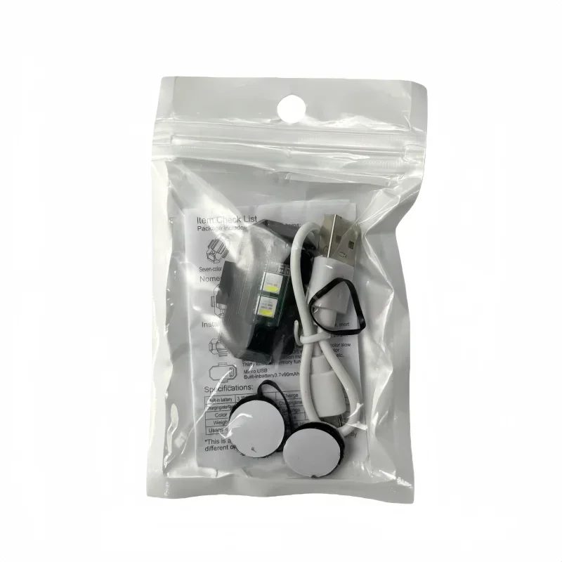 MiniUSB充電式7色ミニLED点滅ライトは、オートバイ、自転車、航空機、ドローンの警告目的に適しています。