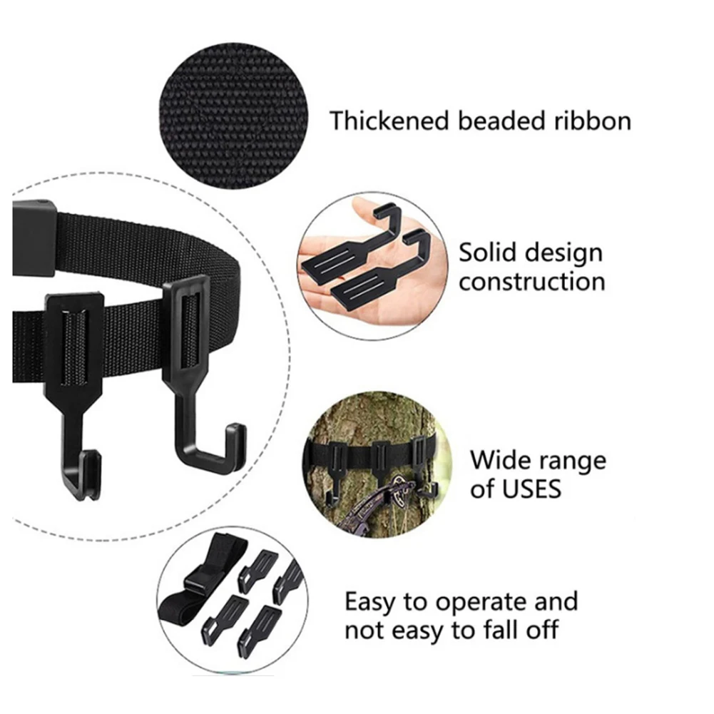 Hook Holder Strap Hanger Holder Multi Hook Gear Hang Hunting Stand Straps Tree Treestand Treestands With Non-Slip