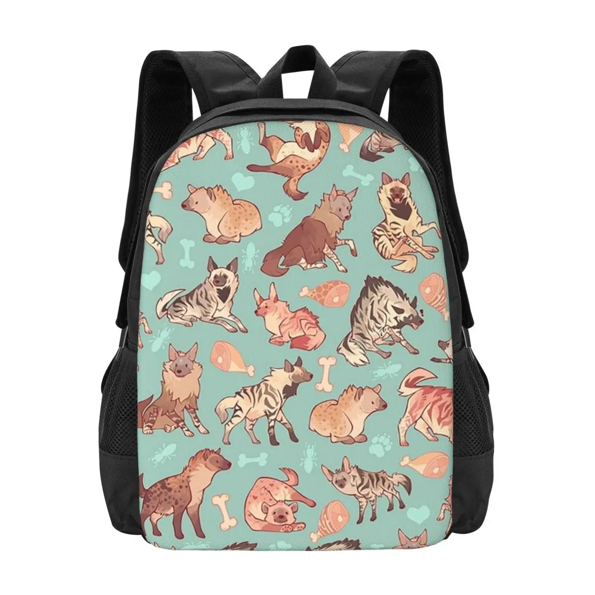 

Hyenas In Minty Backpack Hot Sale Daypack Large Capacity Children BookBag School Bag Shoulder Bags for Men Women