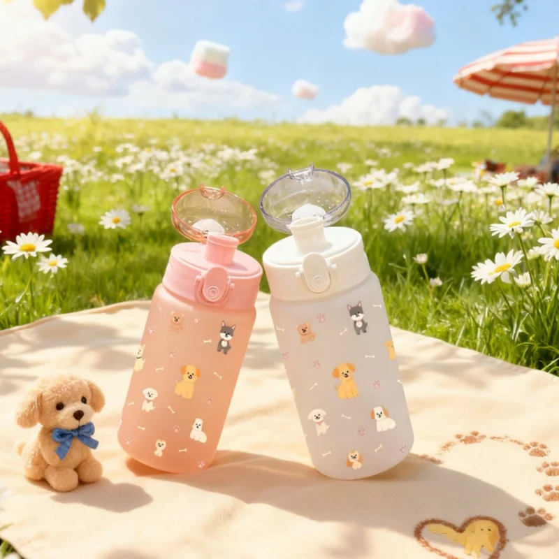 

3D Printed 550Ml Student Sippy Cup Water Bottles Creative Cartoon Feeding Lids Spill Proof Portable Beverage cups, PVC-Free