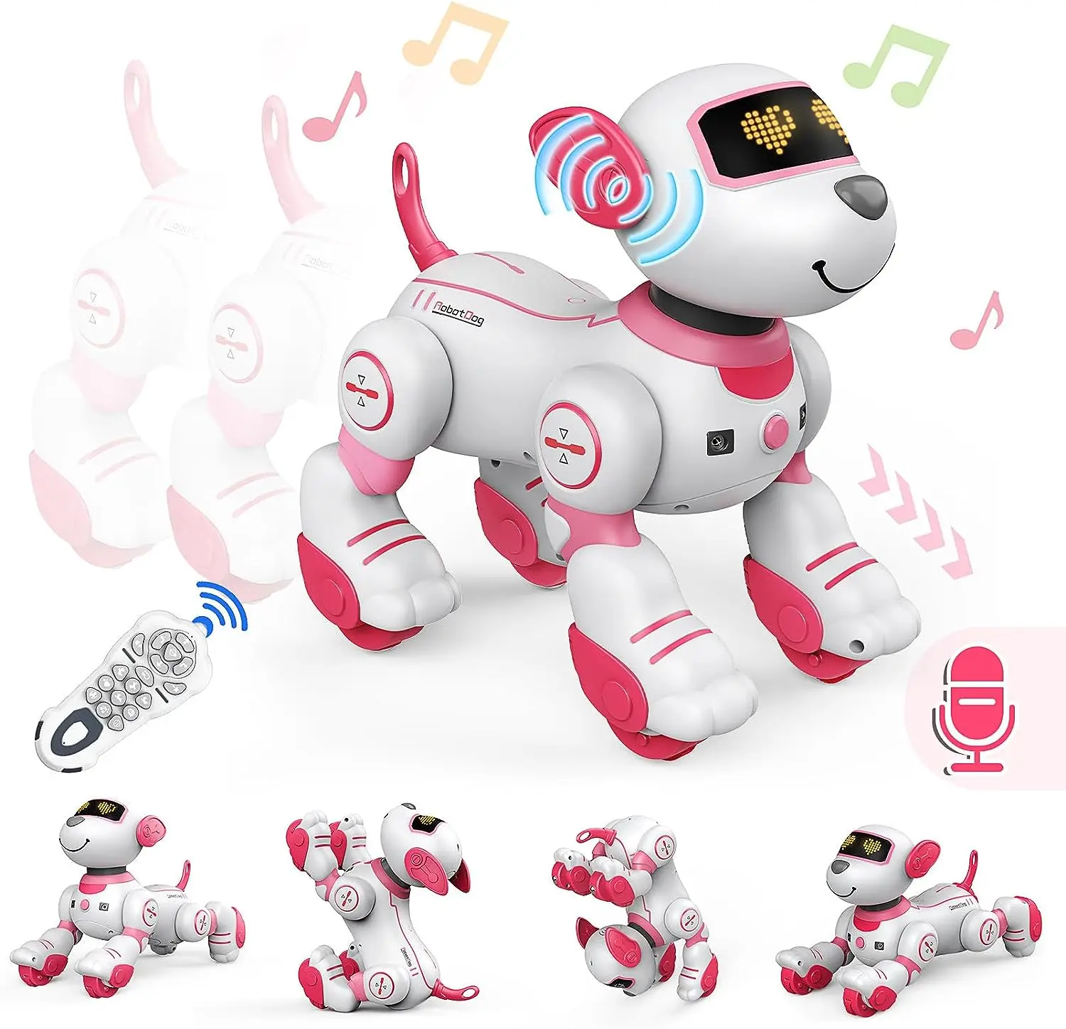 RC Robot Dog Intelligent Stunt Robots Children's Toys Remote Control Music Touch Dance Singing Follow Walking Pet Toys For Kids