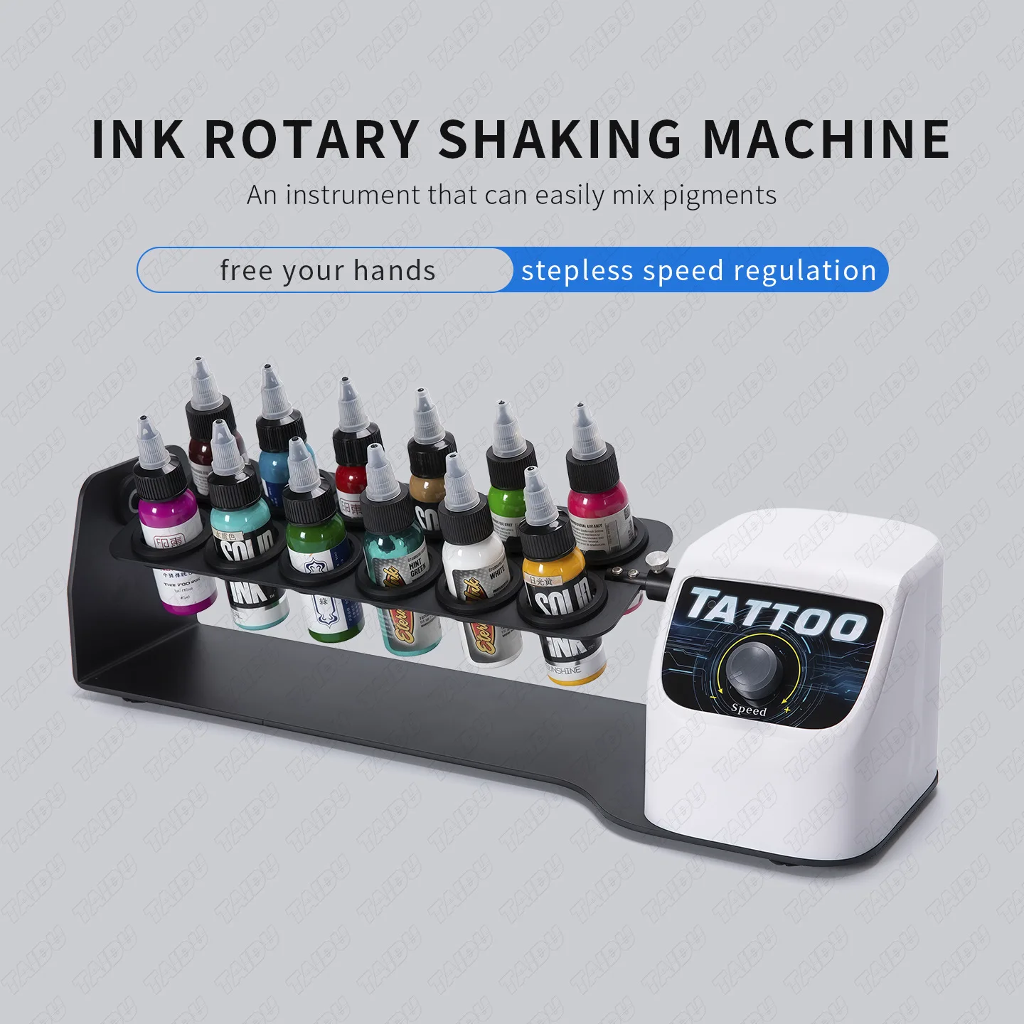 Tattoo Ink Mixer, 12-Well Electric Stirrer, Pigment Mixing Rotating Device