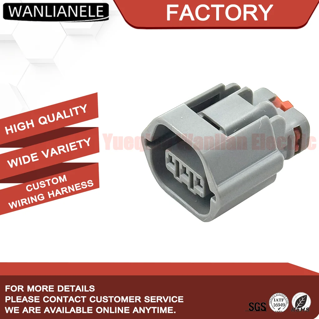 50 Sets MG641295-4 7283-8732-40 3 Way Pigtail Kit for Camshaft Sensor 20cm Pre-crimped Wires Female Connector Natural