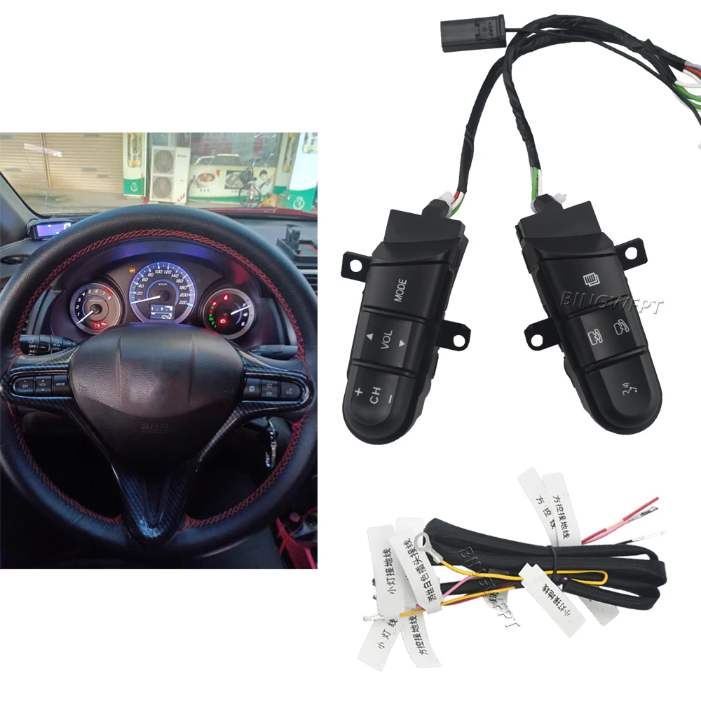 New Bluetooth Phone Volume Control Button With Wire For Honda Civic 2006-2011 Steering Wheel  Switch