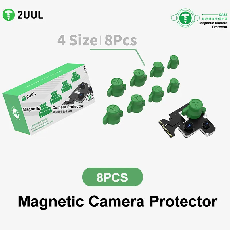2UUL DA35 8Pcs Magnetic Camera Protector Lens Cover for Mobile Phones Repair Anti-Fingerprint Anti-Scratch Repair Shield Tools