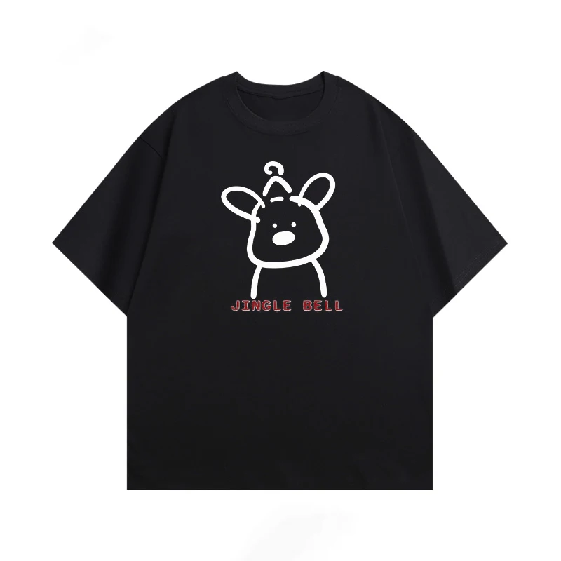 

Simple fun short-sleeved T-shirt summer pure cotton round neck mens and womens half-sleeved t-shirt top