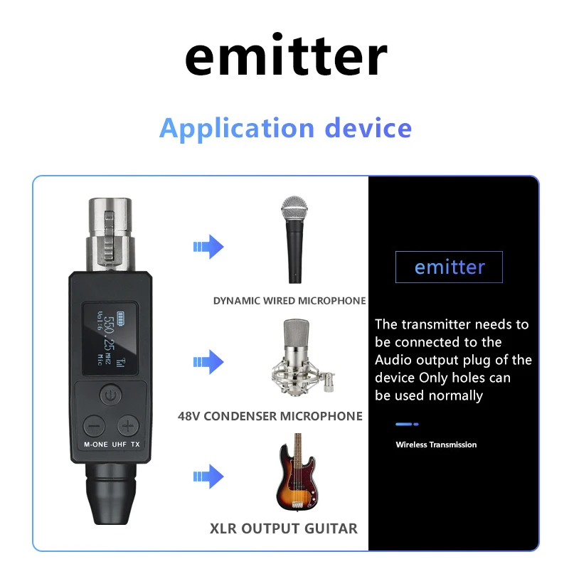 Senmi Microphone Wireless Receiver Transmitter With Built-In Dual Antenna Noise Reduction For Recording