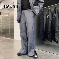 Pant Men Winter Thicken Padde Cotton Warm Loose Causal Black Gray Pant Japan Korean Streetwear Straight Trousers Mens Pant