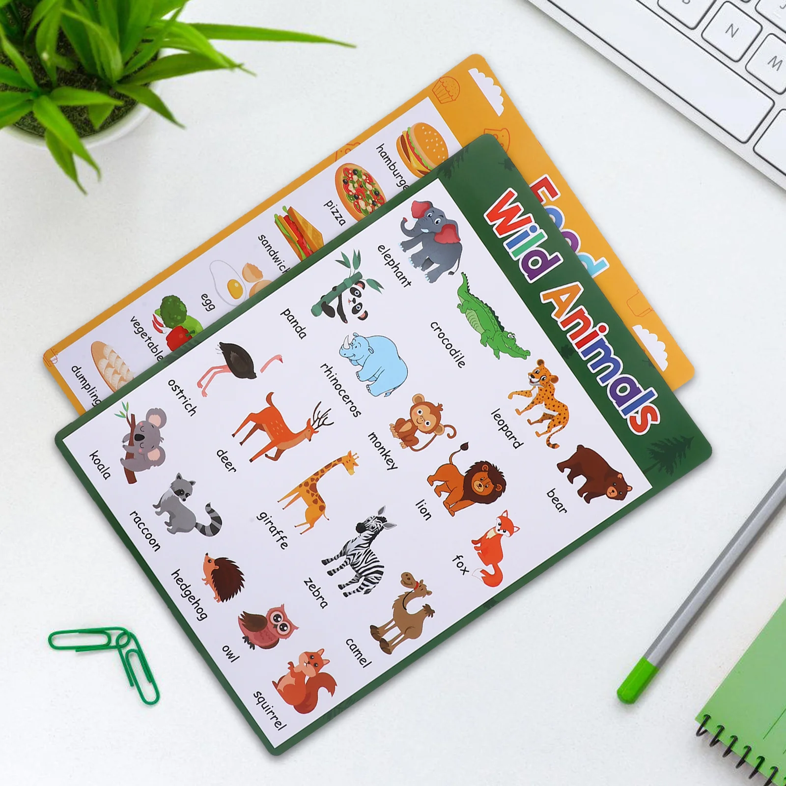 

12Pcs Colorful Kids Learning Posters Educational Alphabet Animals Fruits Months Preschool Classroom Wall Decor Toddler Teaching