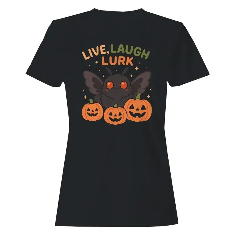 Live Laugh Lurk Moth and Pumpkins Women's T-shirt