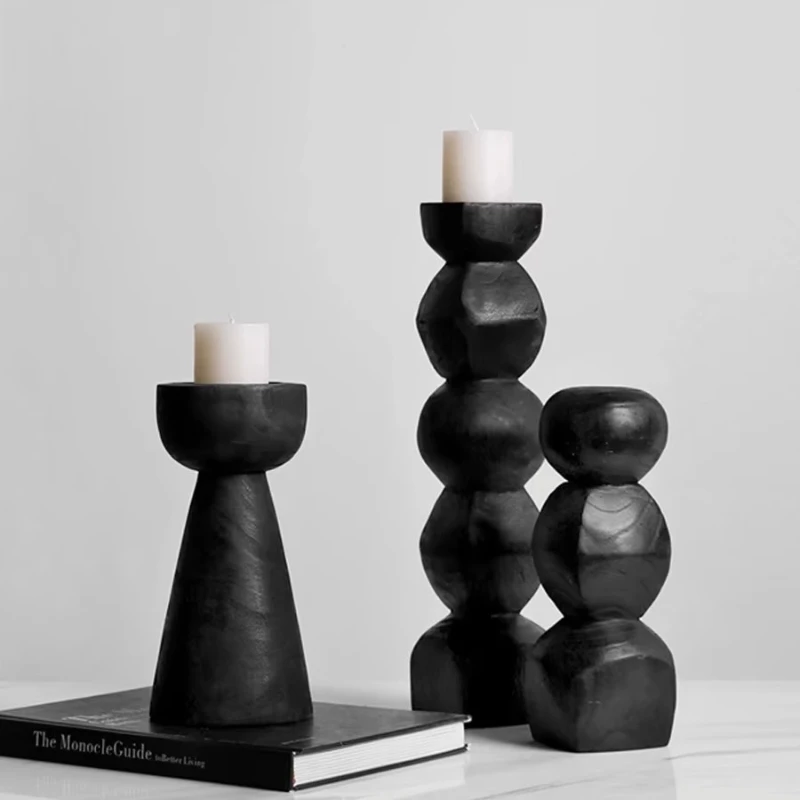 

Living Room Wood Candle Holders Kitchen Retro Bedroom Accent Candle Holders Homestay Hote Home Decor Wedding Decoration Lszt