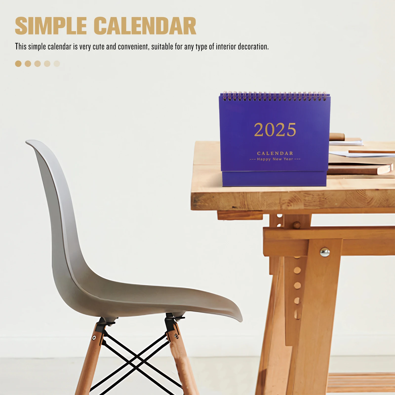 

English Desktop Calendar Thick Paper Office Desk Calendar 2024 Minimalist Portable Month Date Organizer