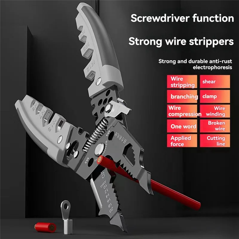 Multi-Function Wire Stripper 28 In 1 Wire Stripper Wire Splitter For Clamping, Screwing, Stripping And Cutting Cables
