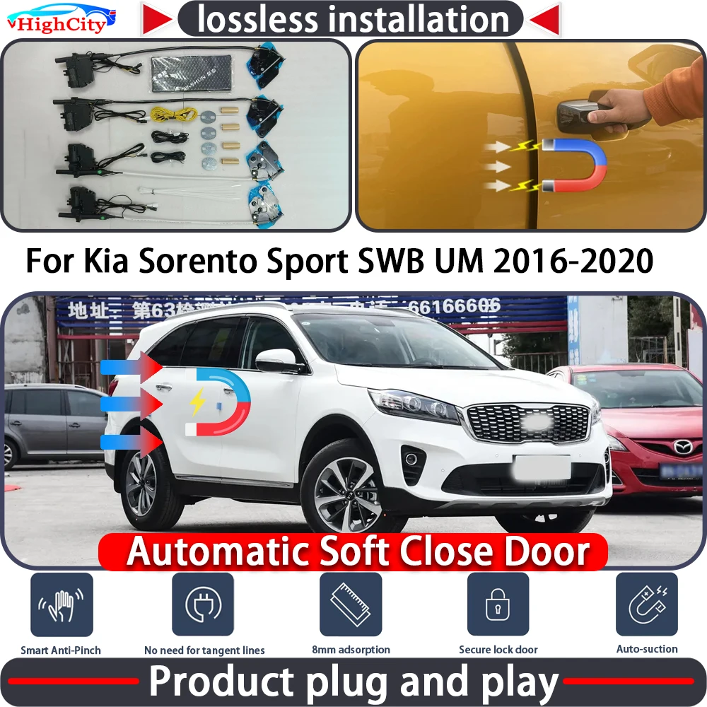 

HighCity Electric Closing Door Lock Actuator for Kia Sorento Sport SWB UM 2016-2020 Soft Close Power Latch System Auto Pull Door