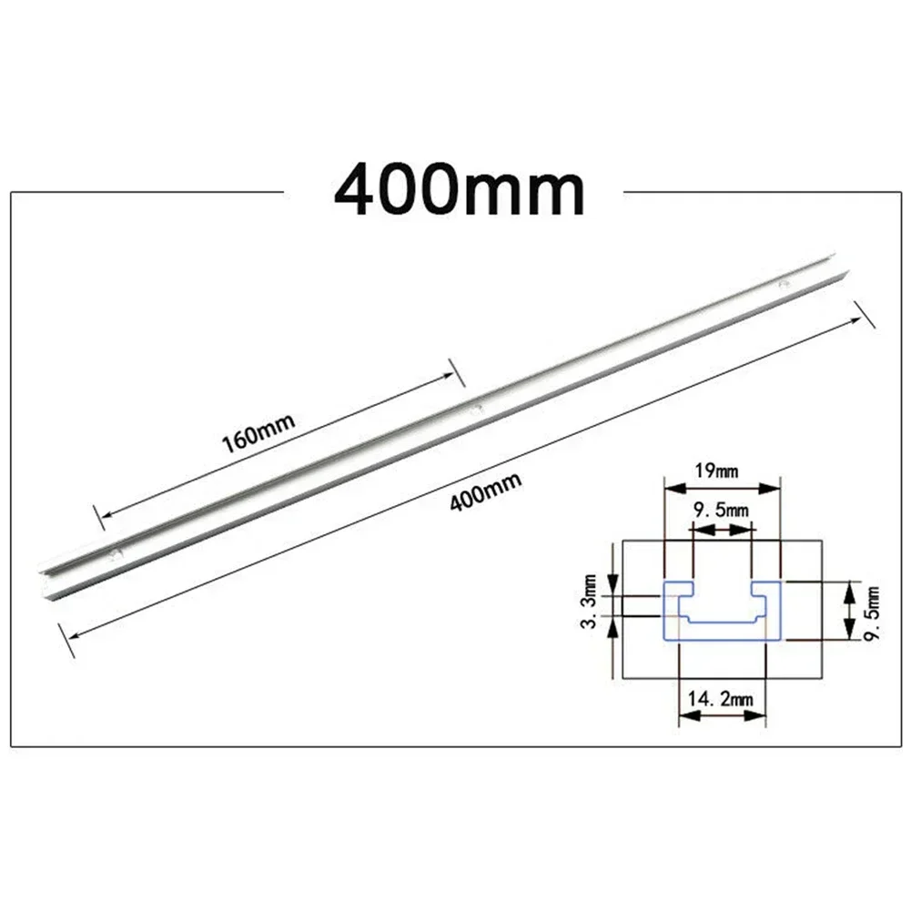 T-slot Slide T-Slot Track 300-600mm Aluminium Alloy Attachments Router T-Track Tool Trimming Tools Workbench Parts