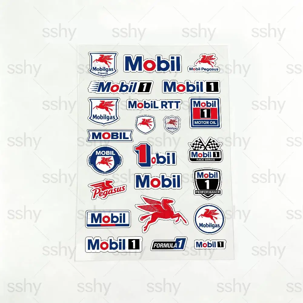 

FOR MOBIL Motorcycle Reflective Stickers Waterproof Decals for Helmet Scooter Fuel Tank Toolbox Racing