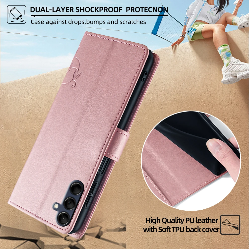 

PU Leather Magnetic Vintage embossed butterfly vine pattern Phone Case for Samsung Galaxy M55 M15 M14 M54 M34 M35 M06 5G Cases