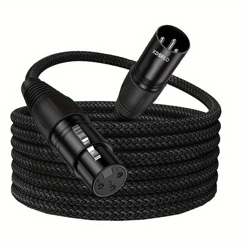 XDSPLO XLR Microphone Cable Male to Female 3 Pin Nylon Braided For Studio Recording and Live Production 10ft/3M 6ft/2M