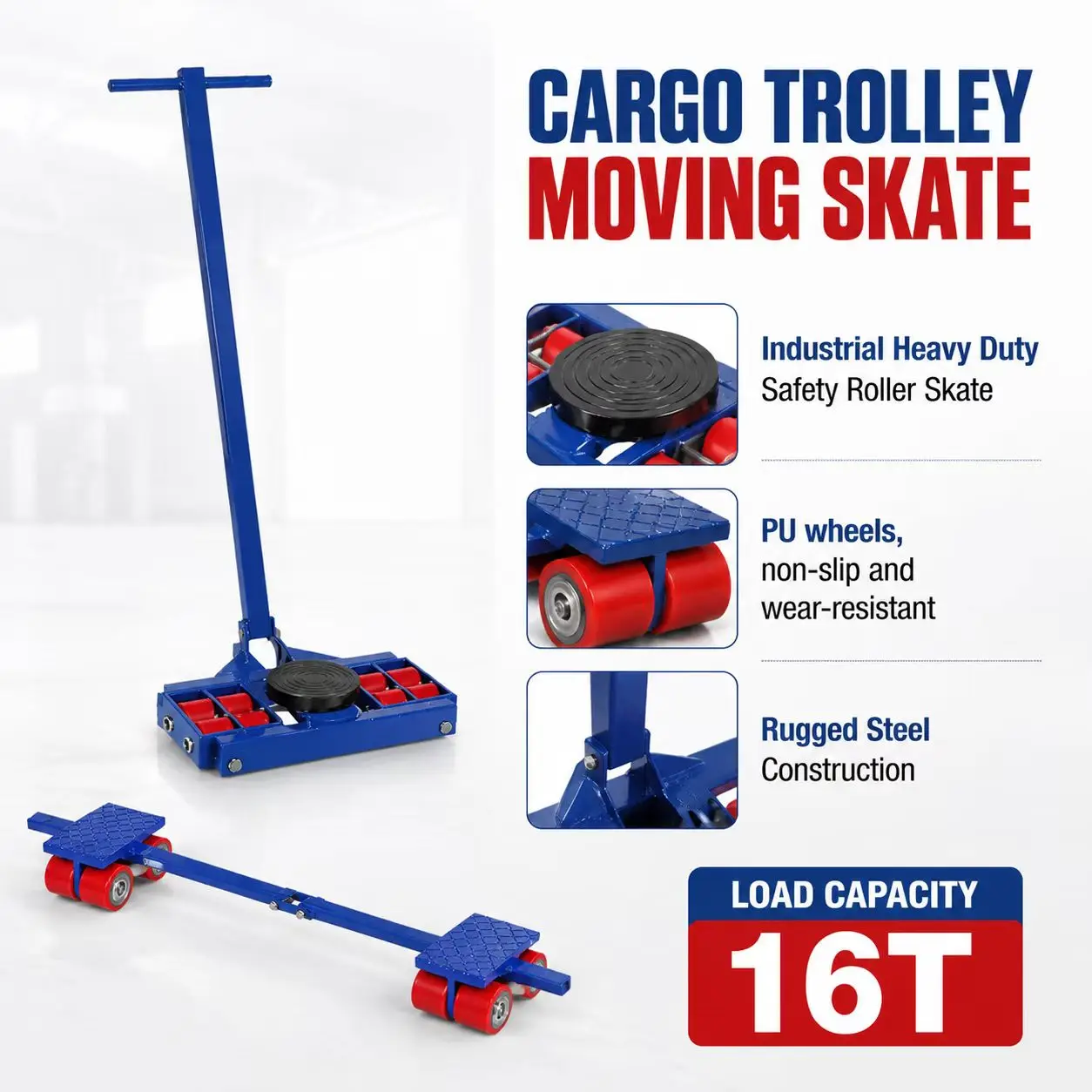 X+Y Type Moving Skates Heavy Cargo Dolly for Factory & Workshop Use Roller Skate Moving Dolly Machine Roller Skate Set