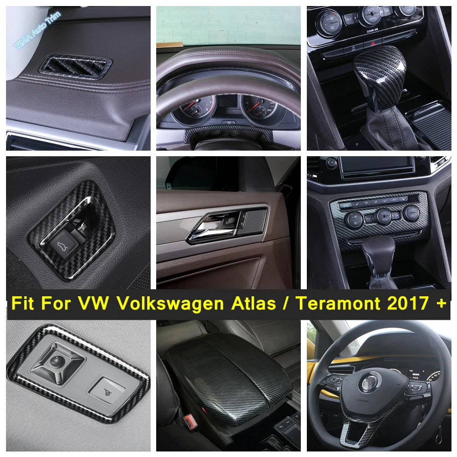 

Carbon Fiber Accessories For VW Volkswagen Atlas / Teramont 2017 - 2020 Instrument Gauge / Armrest Box / Window Lift Cover Trim