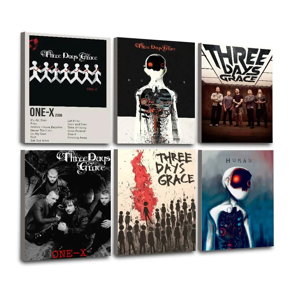 Постер с классическим изображением группы Three Days Grace, холст, печать, для гостиной, настенный декор, украшение для дома, подарок