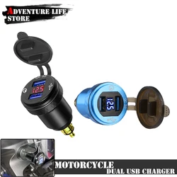 Motorcycle Quick Charge 3.0 Dual USB DIN Charger Plug Socket Cigarette Lighter Adapter For BMW R1250GS R1200GS ADV F850GS F750GS