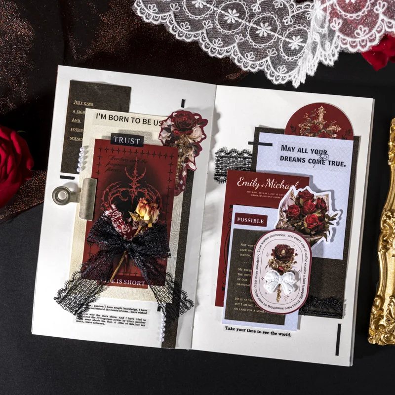 

60 листов/упаковка, наклейка на тему розы, набор коллекций для украшения коллажа, 2 стиля от кетчупа, Love Girl's