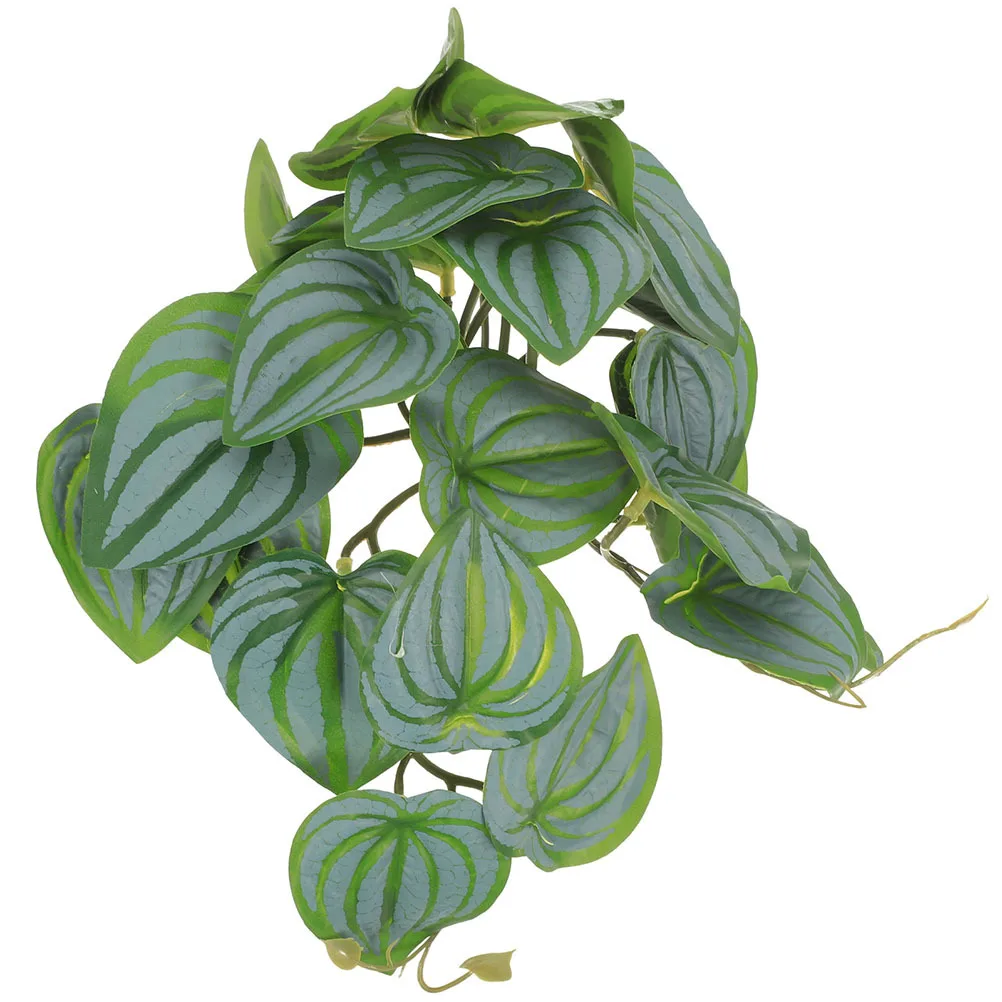 

Simulated Reptile Plant Hanging Decor Green Artificial Leaves For Terrarium Turtle Box Reptile Tank Supplies Habitat Hideout
